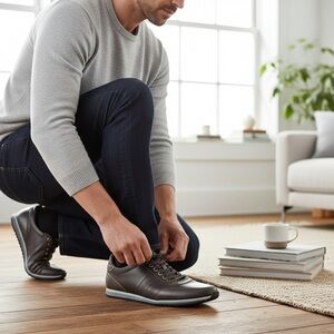 Magnanni Casual Sneakers Shoes Gray Leather Sneakers Mens Size 11